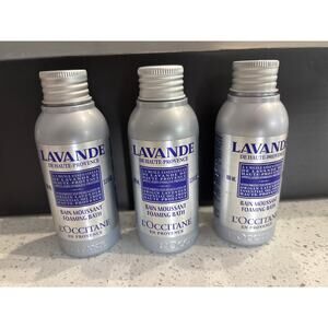 L'Occitane en Provence Lavande Foaming Bath 3.3 oz / 100 ML NEW- Set of 3